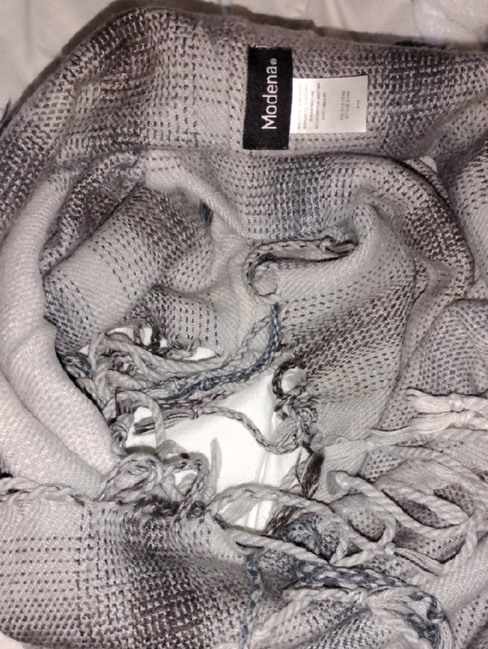 Modena Lightweight Woven Scarf in Grey Ombre